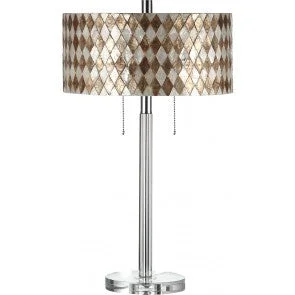 art deco table lamps with geometric shapes for a retro touchSimon Blake Lighting 718218  Table Lamp Lamp Pewter, Nickel, Silver