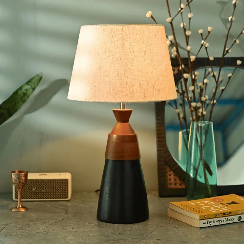 metal table lamps with a matte black finish for a sleek appearanceSolid Walnight Night Table Lamp