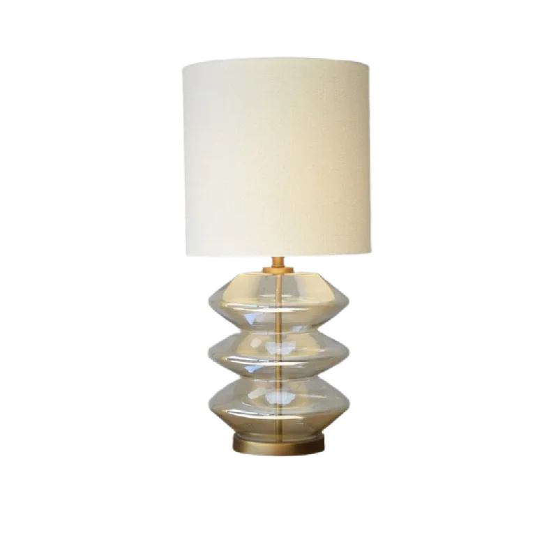 leather table lamps with a distressed texture for a rugged charmZigzag Gold Lamp